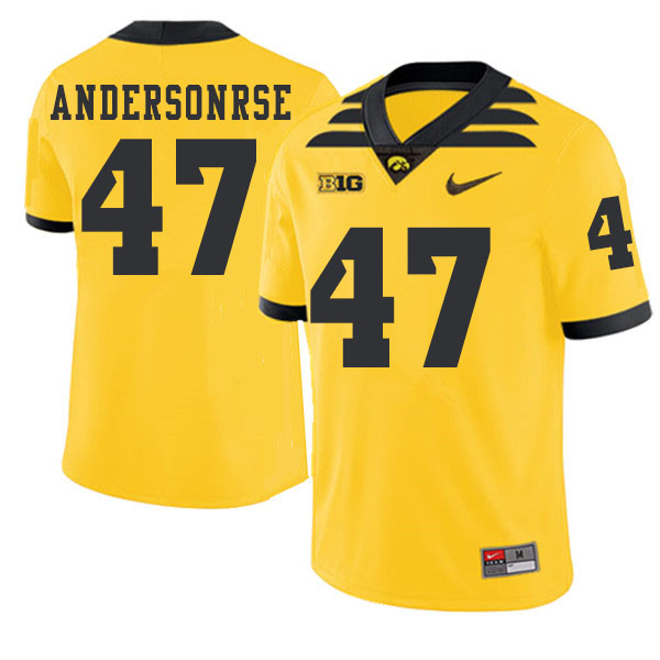 2019 Men #47 Nick Andersonrse Iowa Hawkeyes College Football Alternate Jerseys Sale-Gold - Click Image to Close
